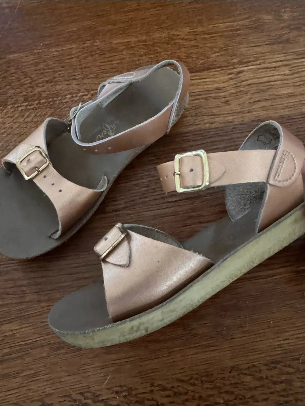 Salt Water Sandals Original Rose Gold Leather Toddler Size 11 Hoy Shoes